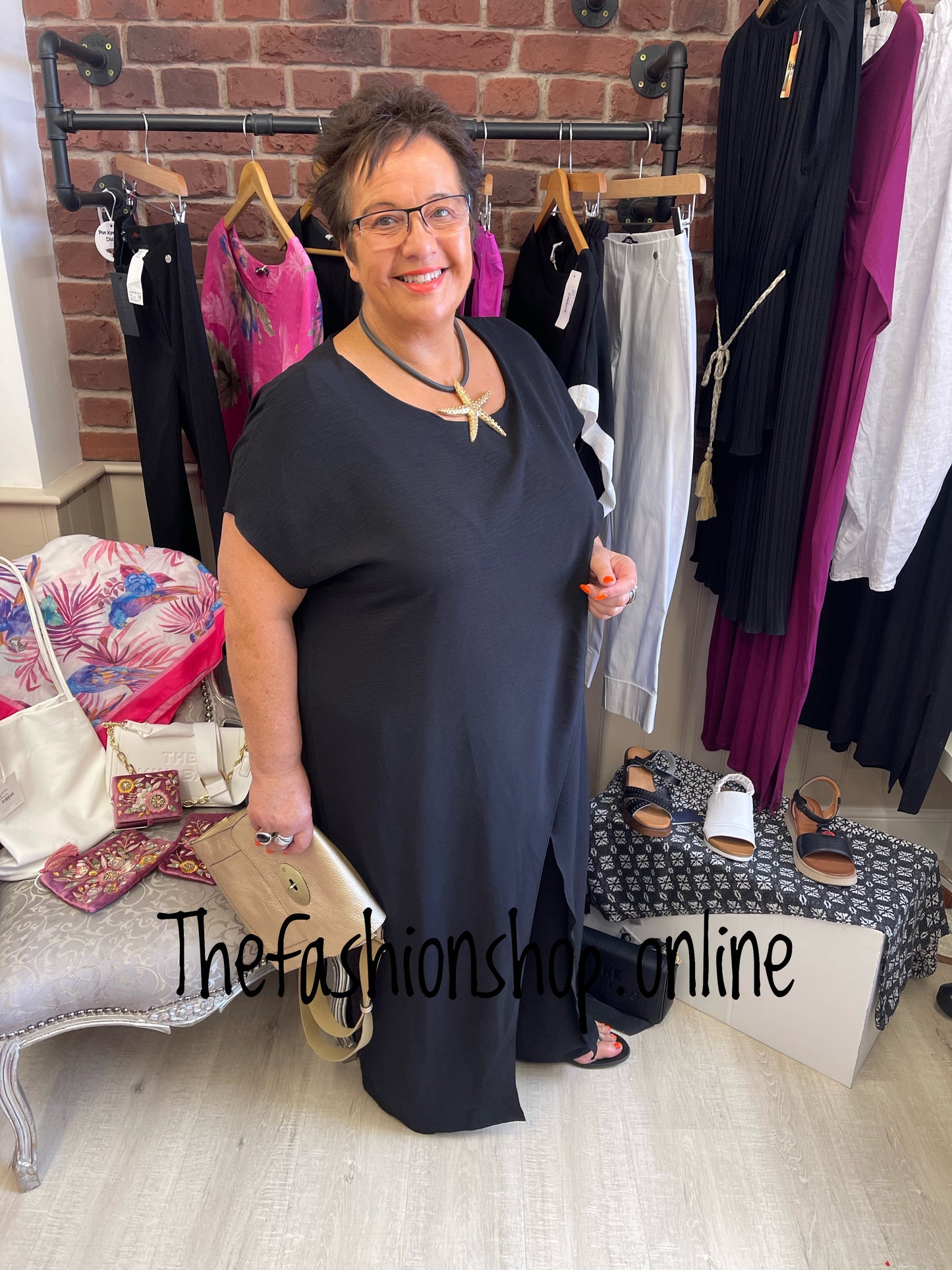Zara black drape trouser set 16-24