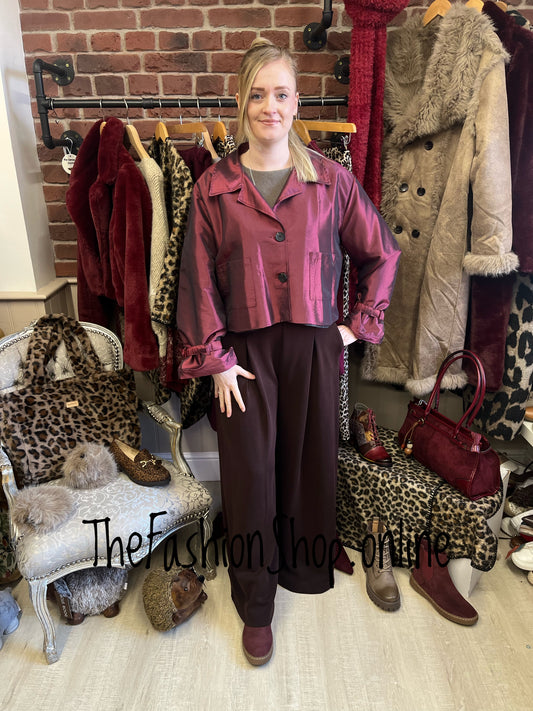 Ava wine taffeta jacket 8-16