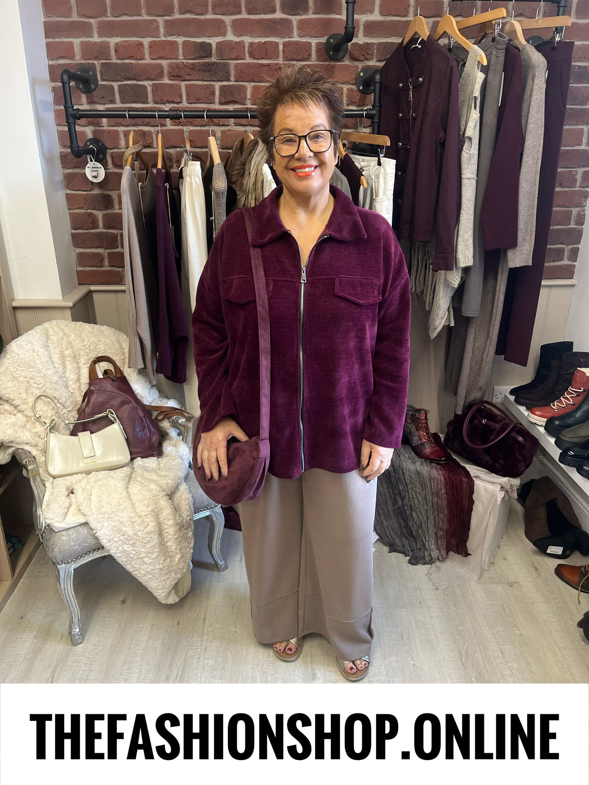 Helena mulberry chenille jacket 14-22