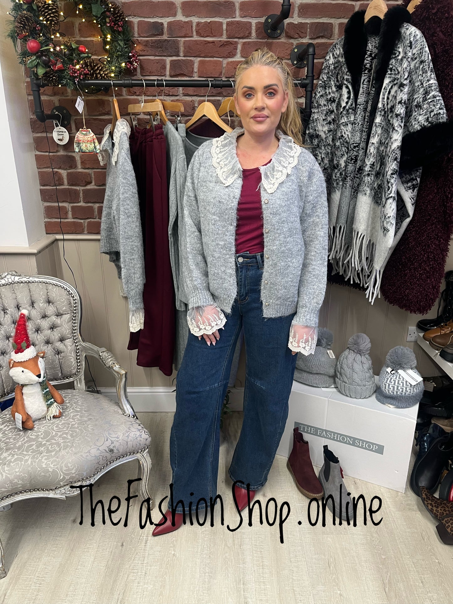 Marlene grey wool mix cardigan 10-14 and 16-18