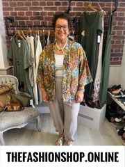 Mandy olive printed boho jacket 14-20