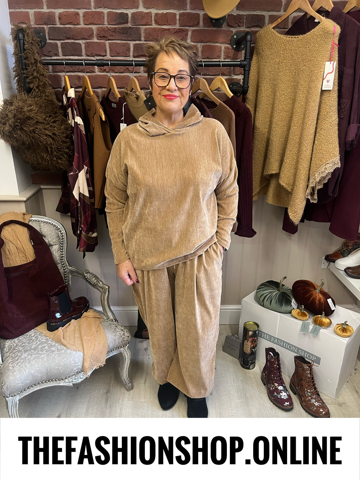 Brinley camel velour co-ord 14-20