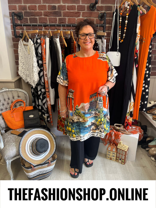 Orange Riviera tunic dress 14-20