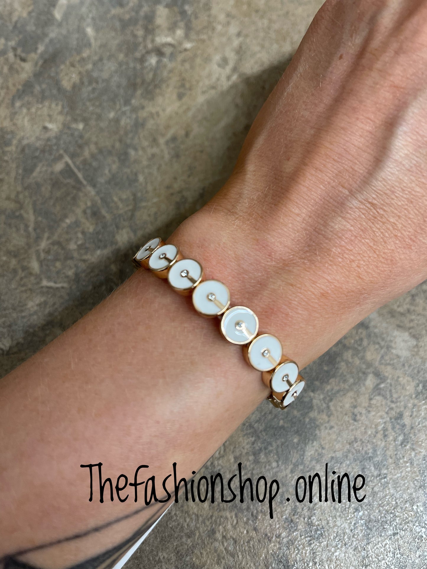 Zelly gold bracelet with ivory enamel