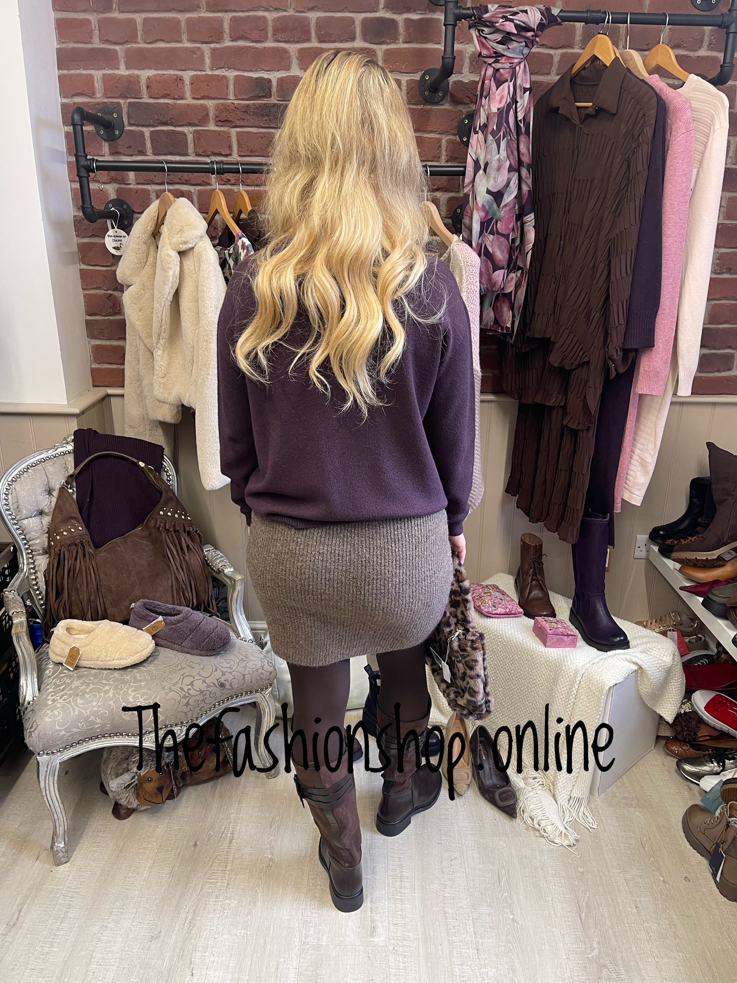 Isla Pencil Skirt in Light Brown 8-14