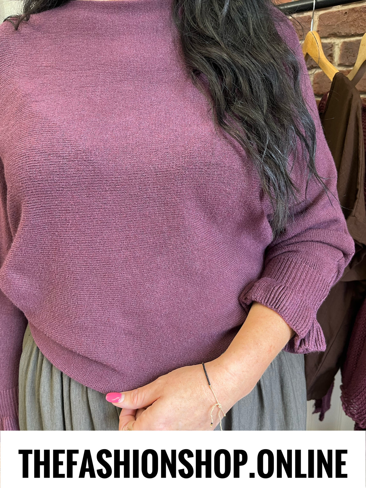 Della mulberry frill cuff jumper 8-16