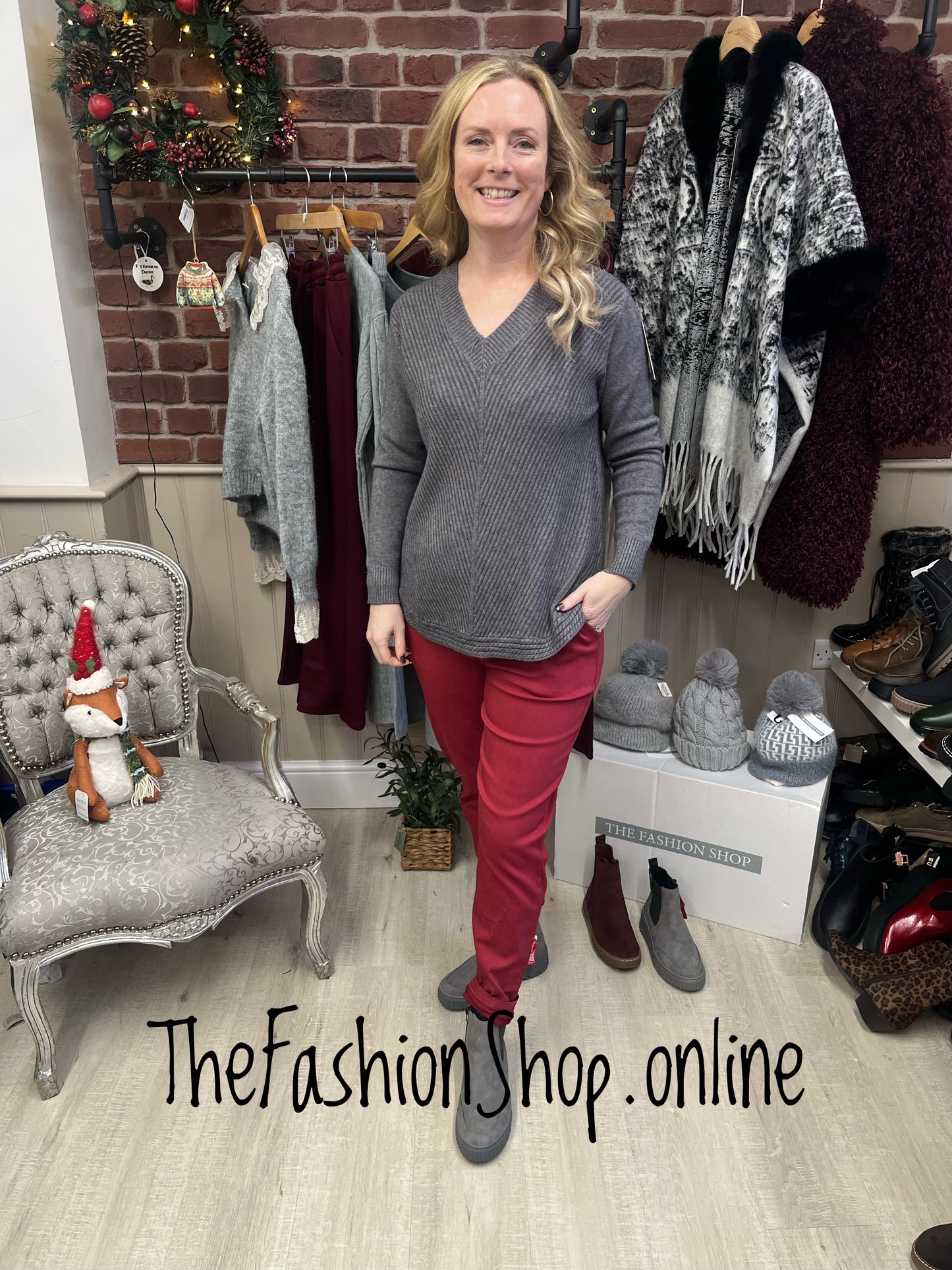 Lydia charcoal cashmere mix jumper 10-16