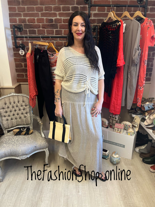 Sonia beige crochet layering top 8-16