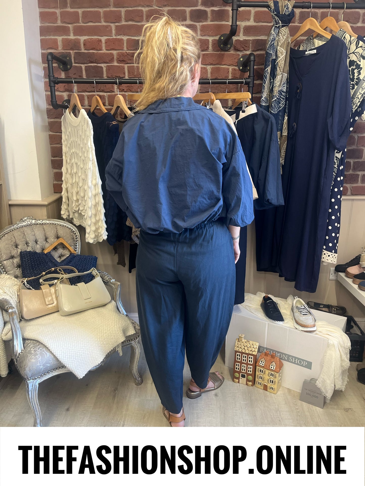 Jupiter navy bubble hem jacket 8-14