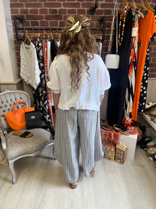 Patsy white linen jacket 8-14