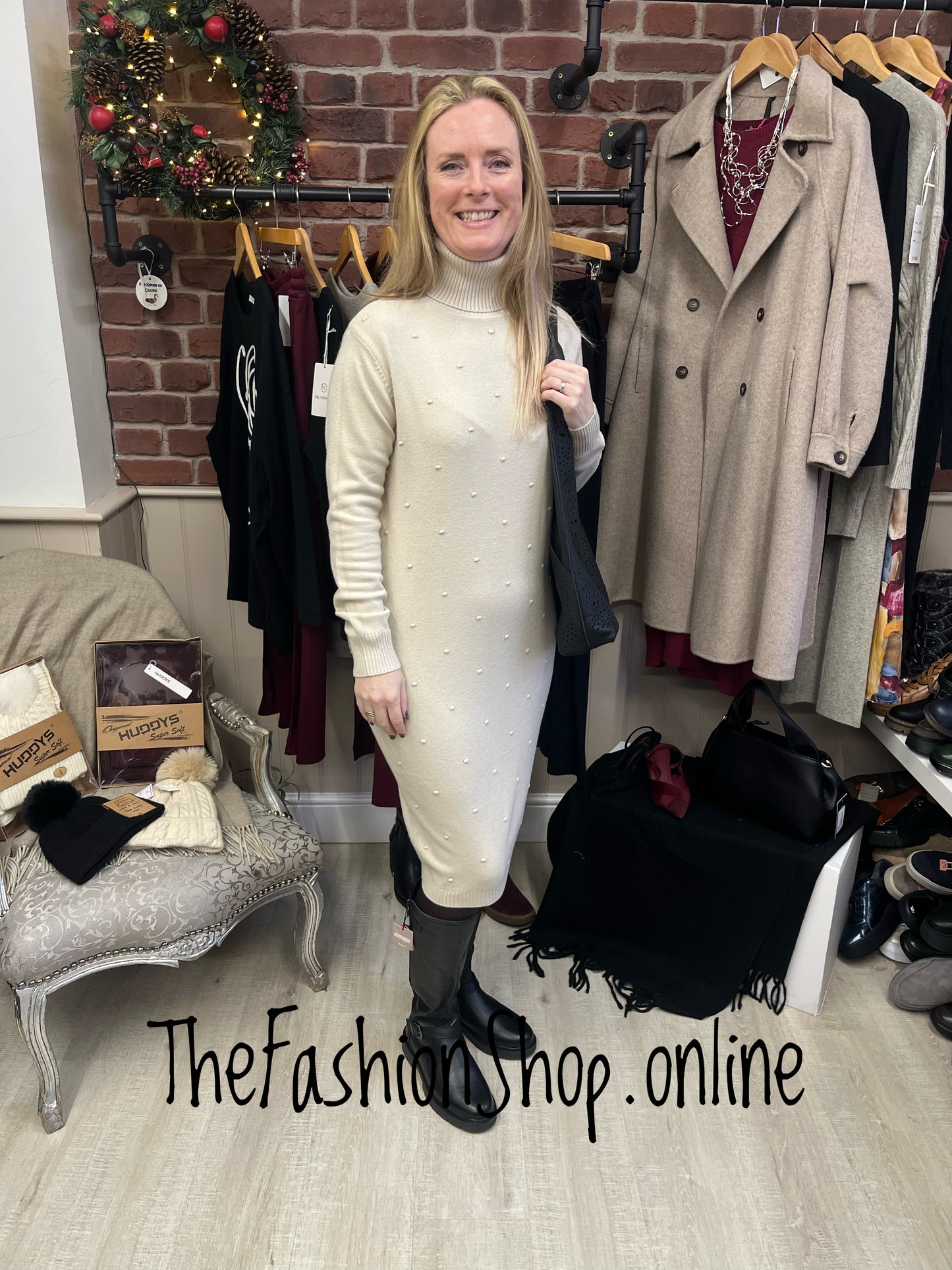 Charlotte cream jumper dress 12-16