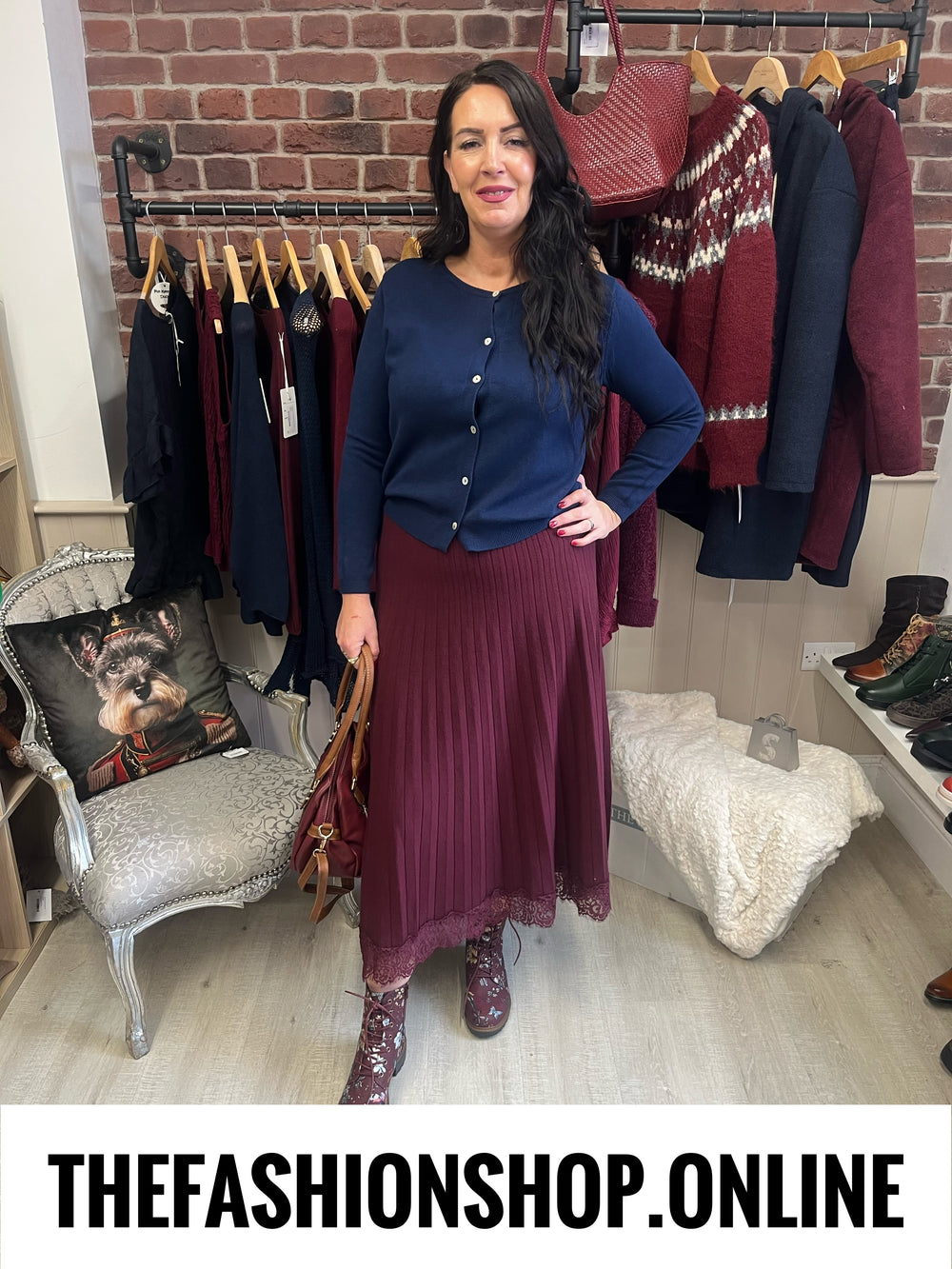 Imogen navy fine knit cardigan 8-14