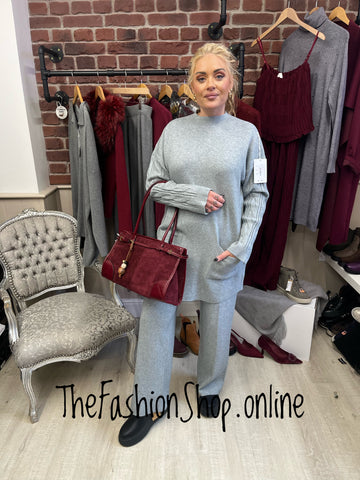 Emily grey cashmere mix co-ord 12-16
