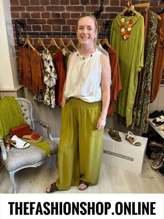 Tina olive wide leg trousers 8-16