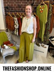 Tina olive wide leg trousers 8-16