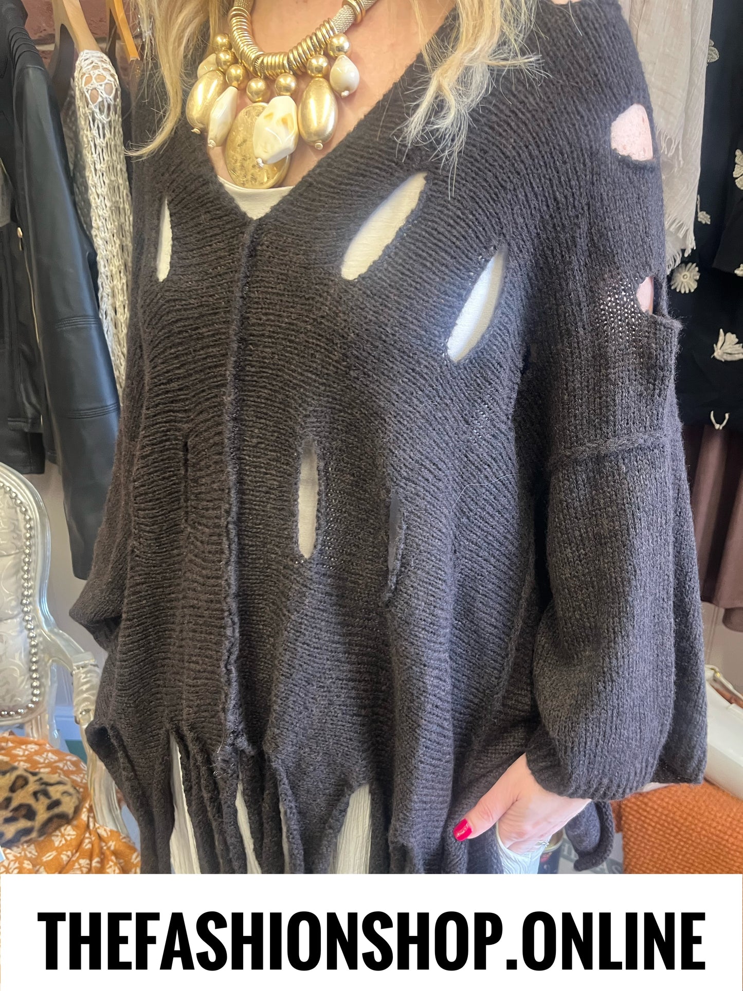 Rosalyn brown wool mix tassel jumper 10-22