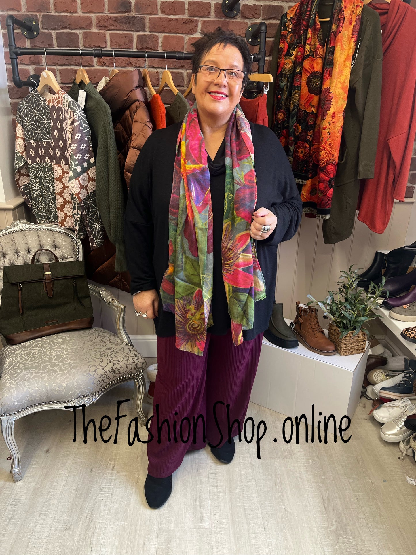 Mandy Wine Chenille Trouser 12-20