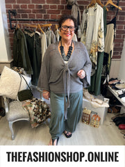 Pamela mocha tie front knit 12-20