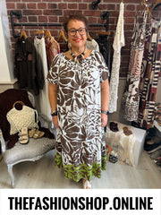 Molly brown printed bardot dress 14-20