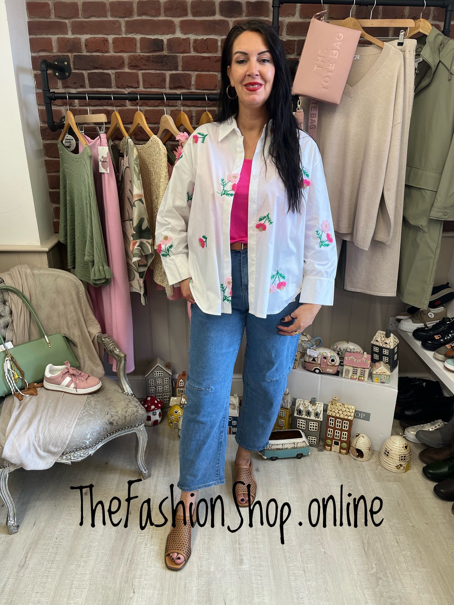 Lauren white floral shirt 12-22