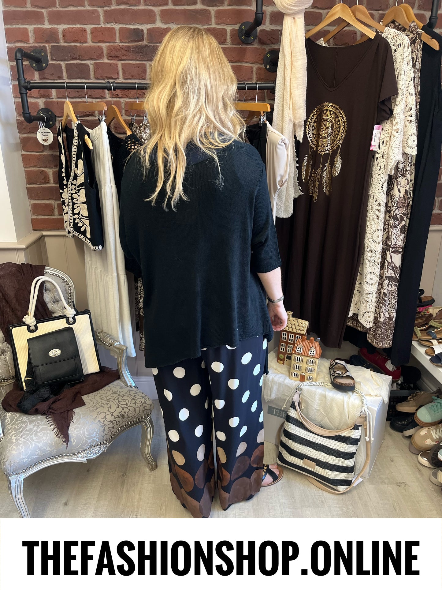 Stella black circles spot trousers 10-16