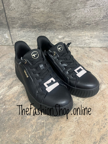Tamaris black step in wide fit trainers sizes 4-8 (37-42)
