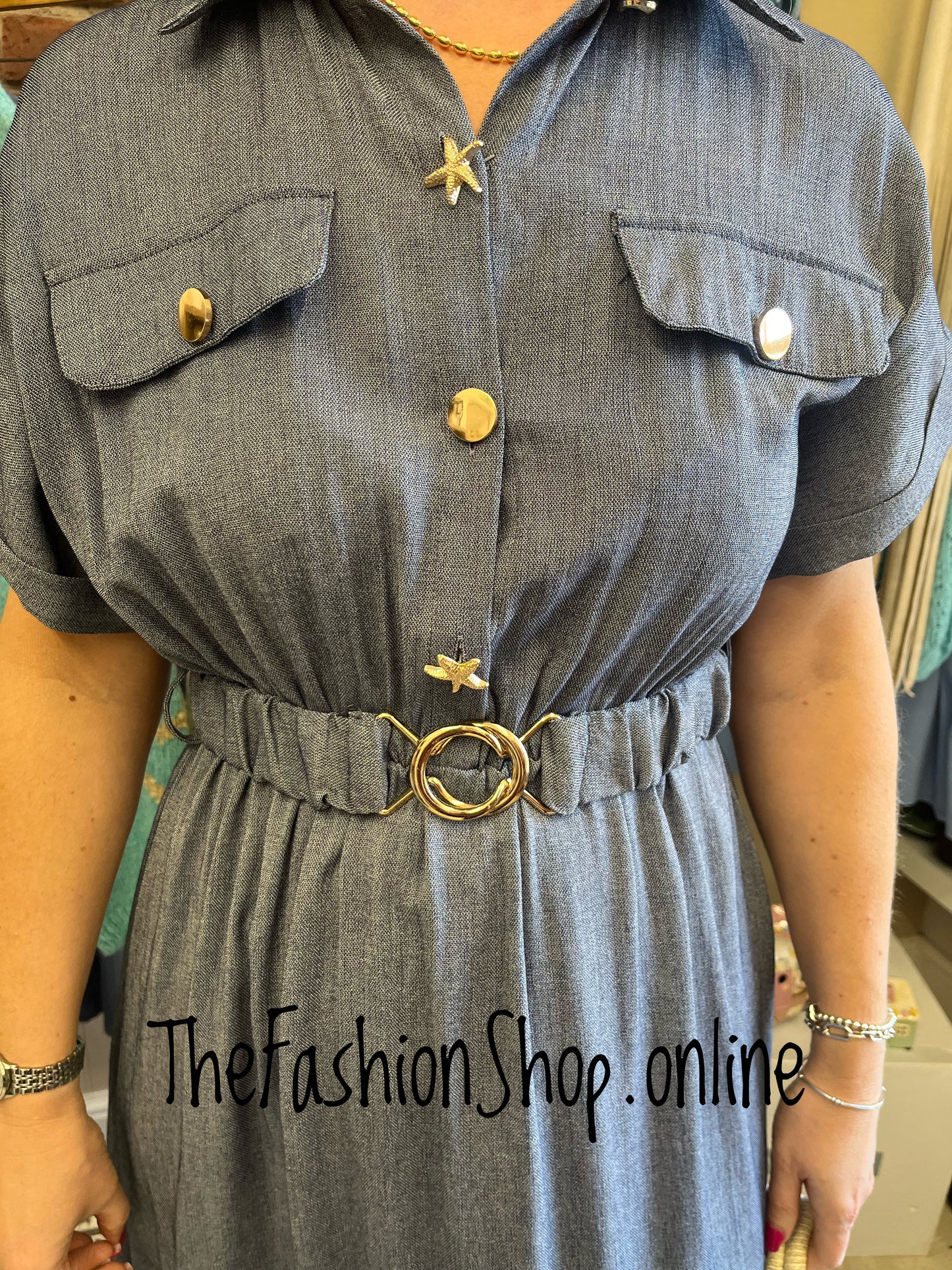 Lilian denim blue starfish dress 8-12