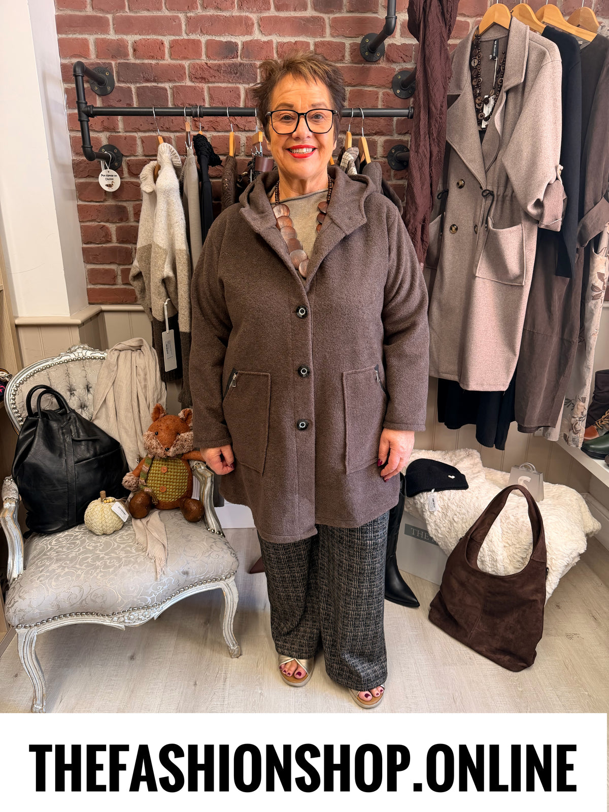 Dora brown hooded coat 16-22