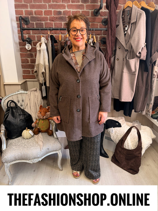 Dora brown hooded coat 16-22