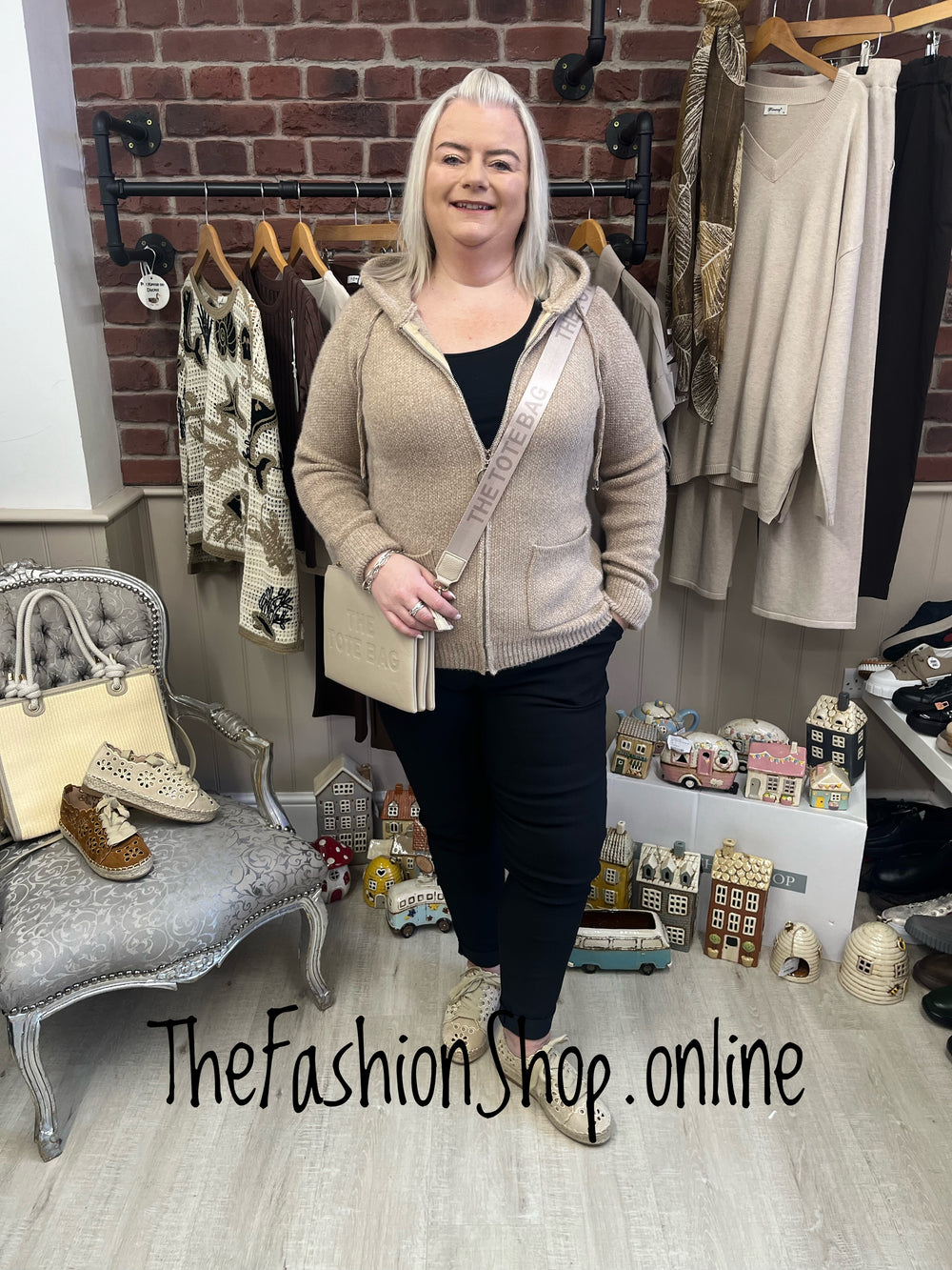 Maisie camel hooded zip jacket sizes 12-14 and 16-18