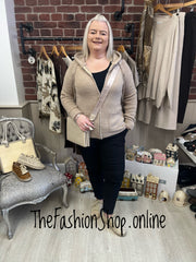 Maisie camel hooded zip jacket sizes 12-14 and 16-18