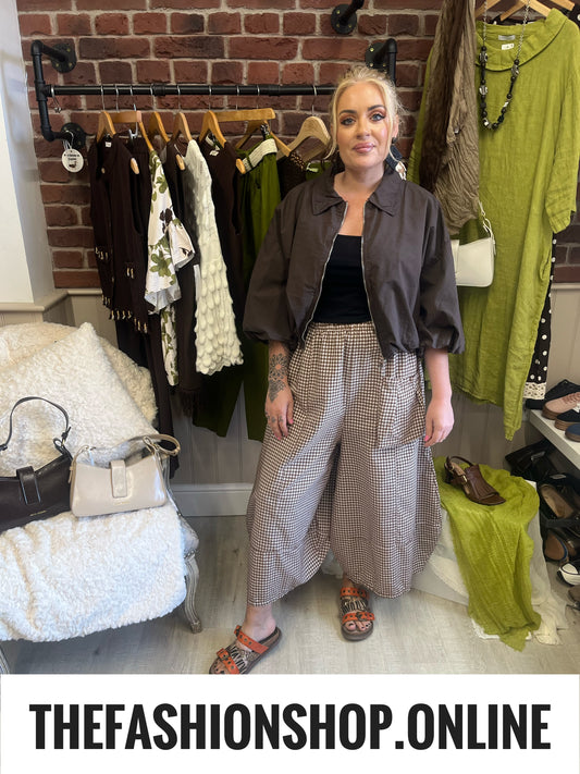 Jupiter brown bubble hem jacket 8-14