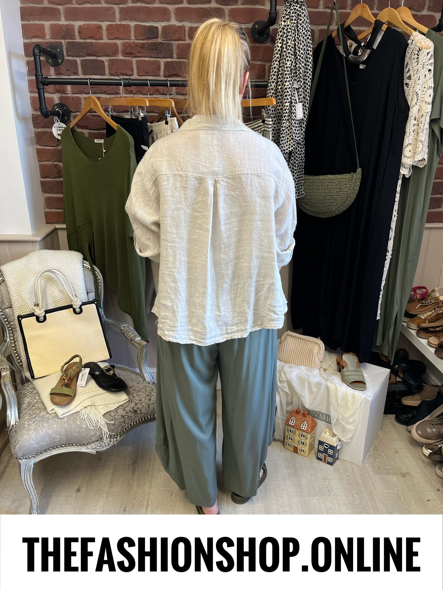 Lola khaki relaxed trousers 12-20