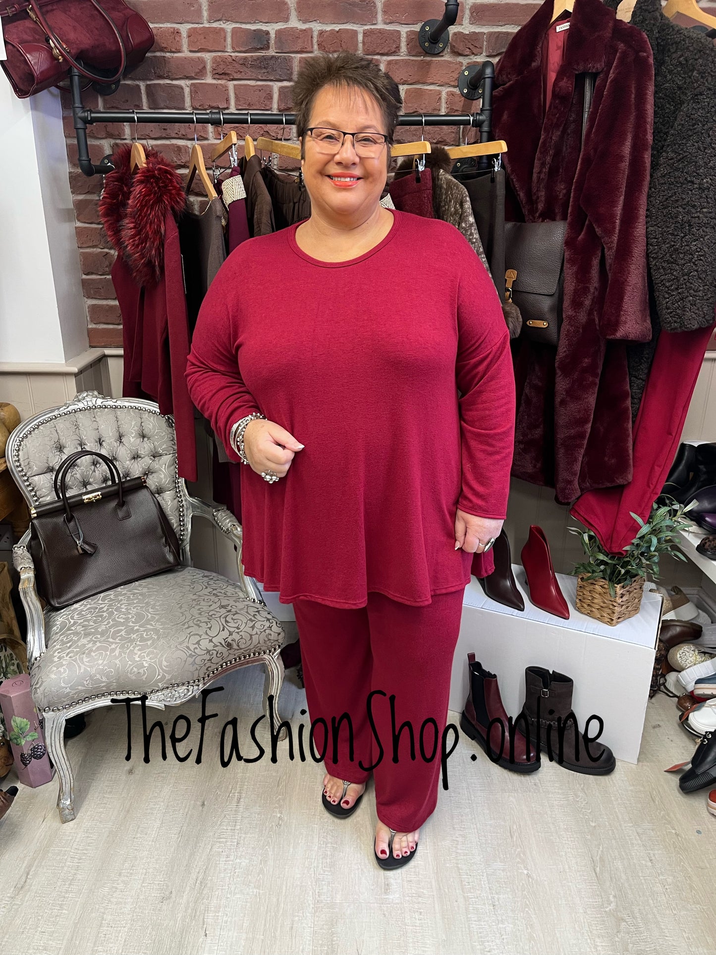 Athena Wine Round Neck Tunic 18-24