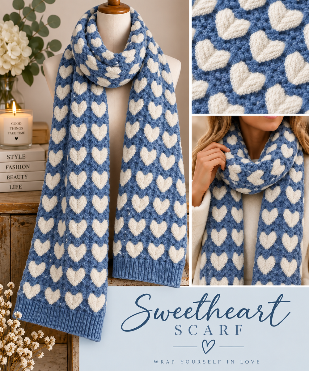 The Sweetheart Scarf in Blue