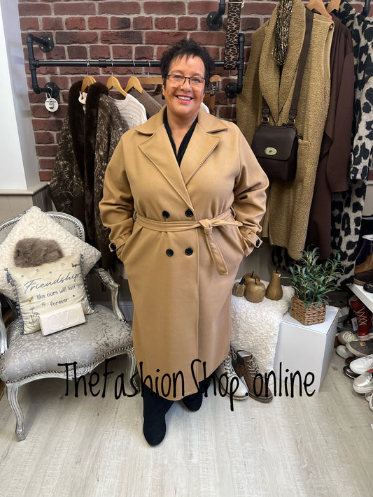 Lizzy Camel double breasted trench coat 16-20