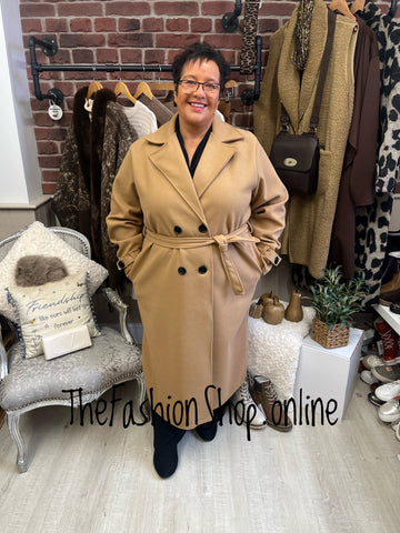 Lizzy Camel double breasted trench coat 16-20