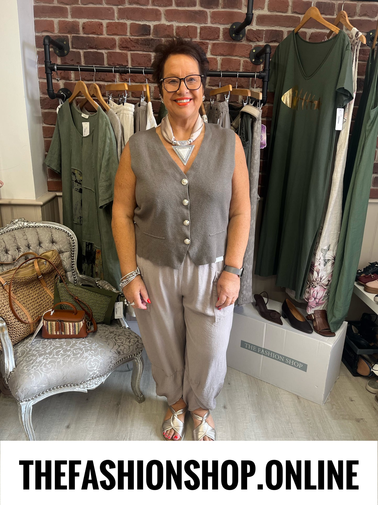Cassie mocha knitted waistcoat 10-16