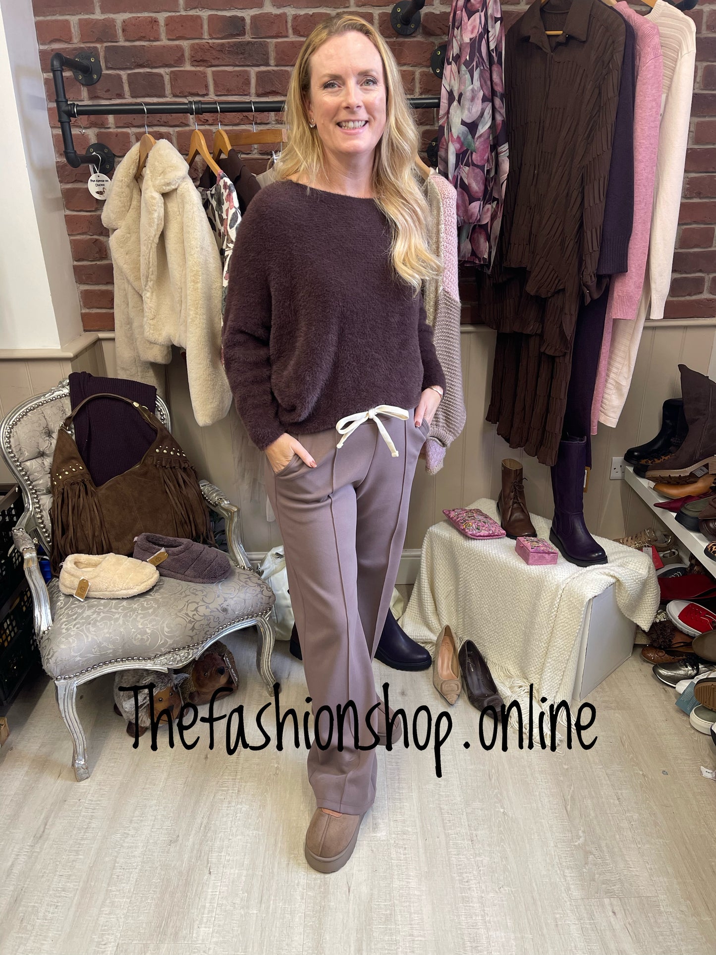 Tasha brown wool mix jumper 10-16