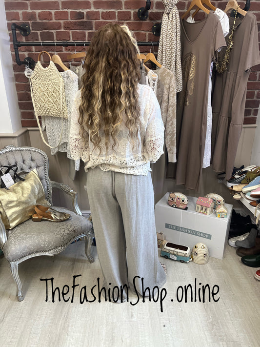 Hayley mocha linen mix enzyme wash button trousers 10-16