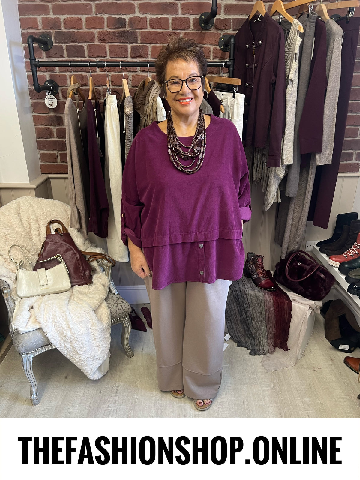 Rosa damson needle cord button top 16-22