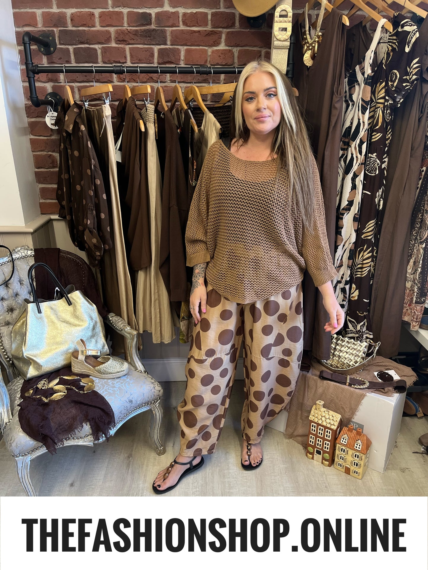 Nina camel three way knitted top 8-18