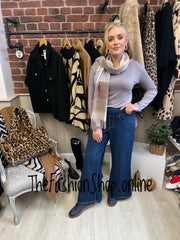 Neve wide leg dark denim slip on jeans sizes 12-18