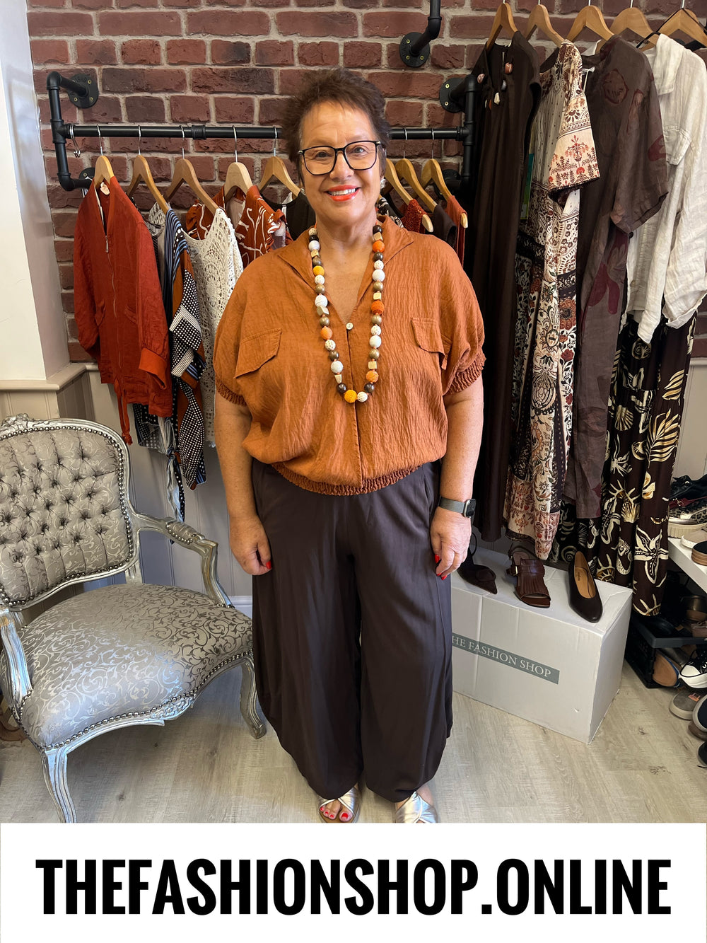 Corinne cinnamon textured top 12-20