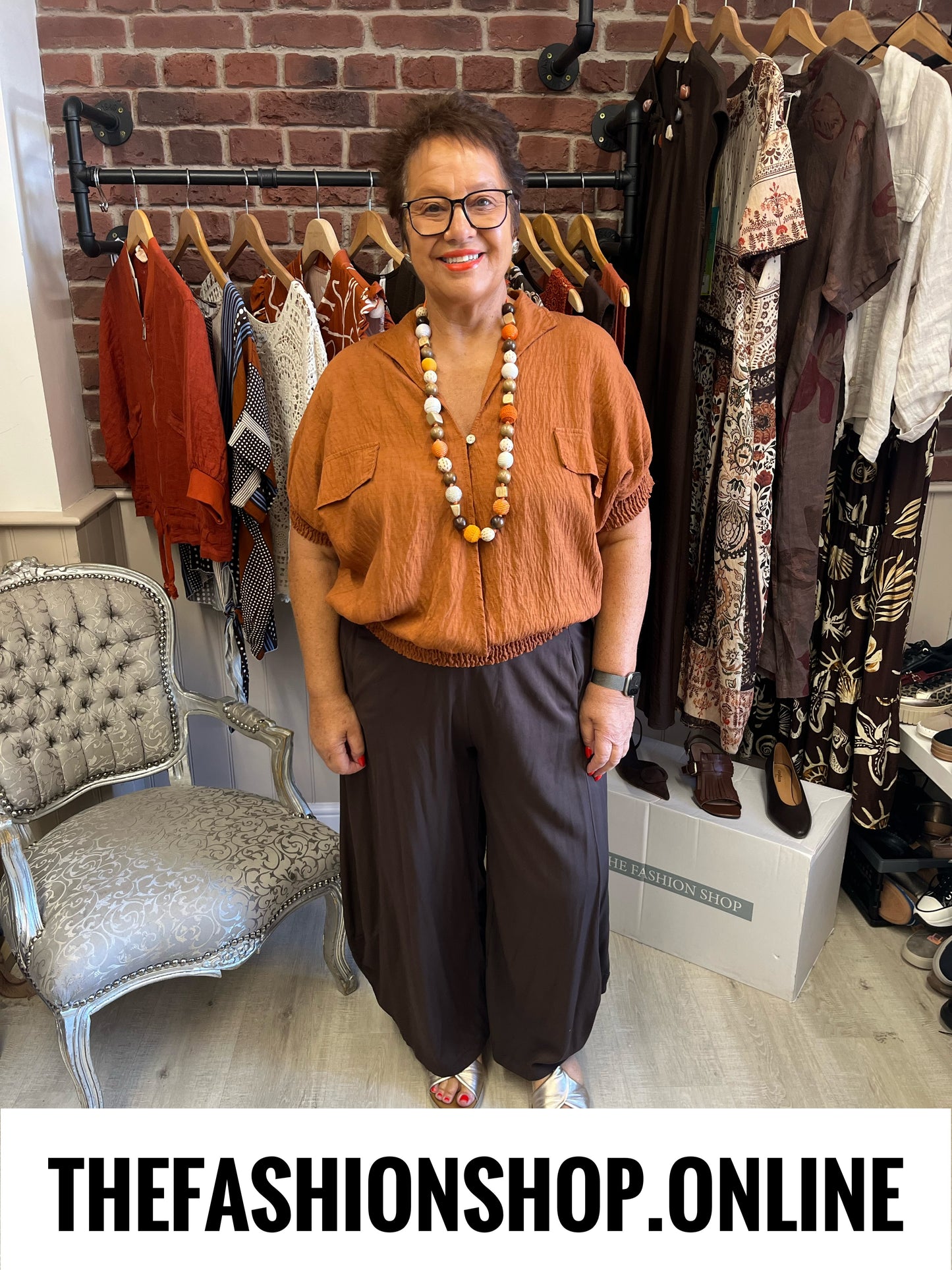 Corinne cinnamon textured top 12-20