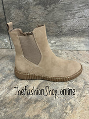 Layla beige faux suede ankle boots sizes 3-8 (36-41)