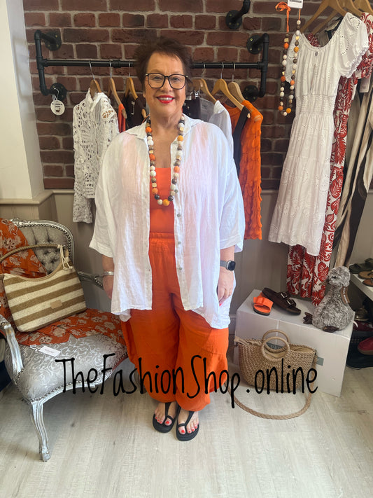 Whitney white linen shirt 16-24