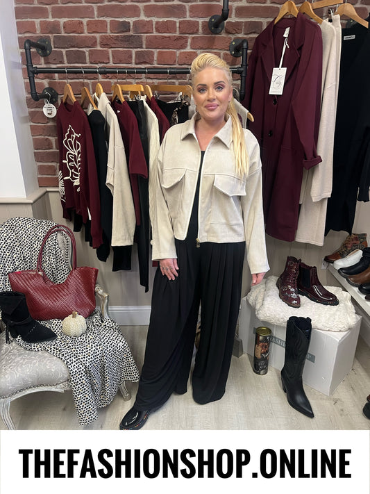 Willow beige faux suede jacket 8-16