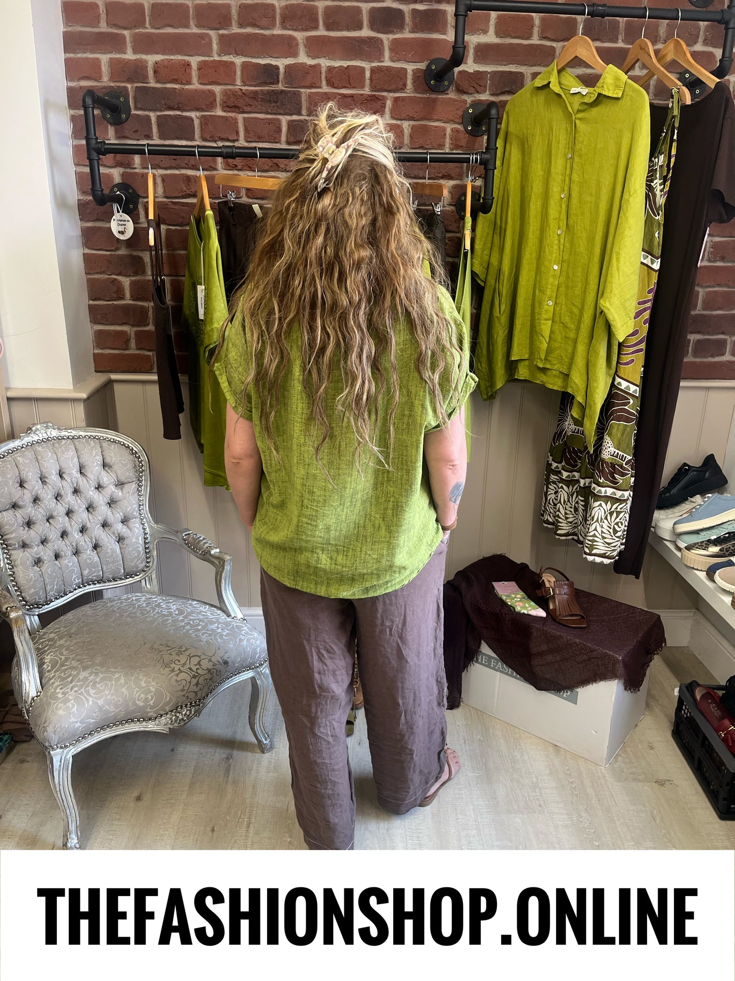 Bernie olive lace panel top 10-16