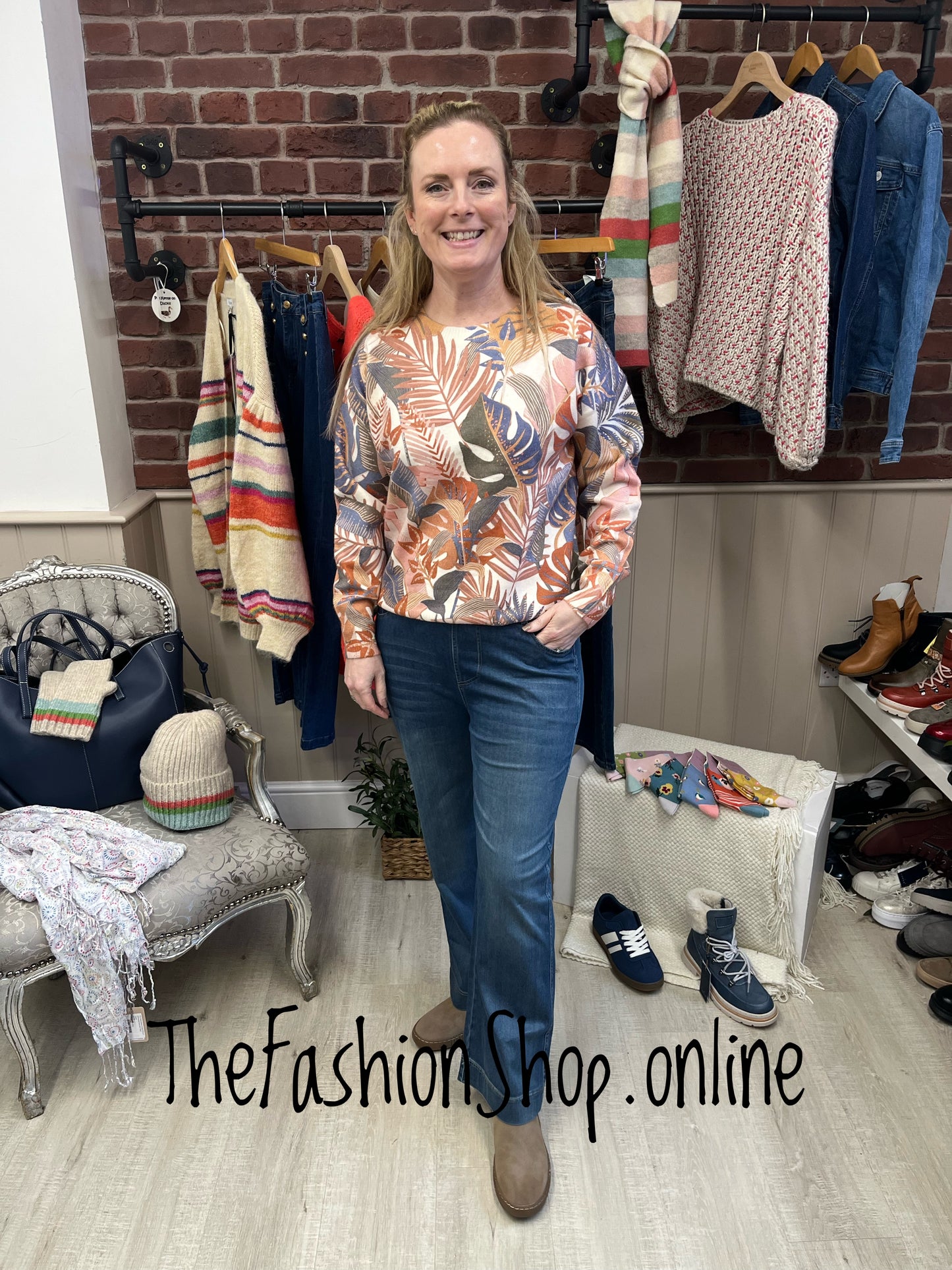 Hallie leaves wool mix jumper 8-14